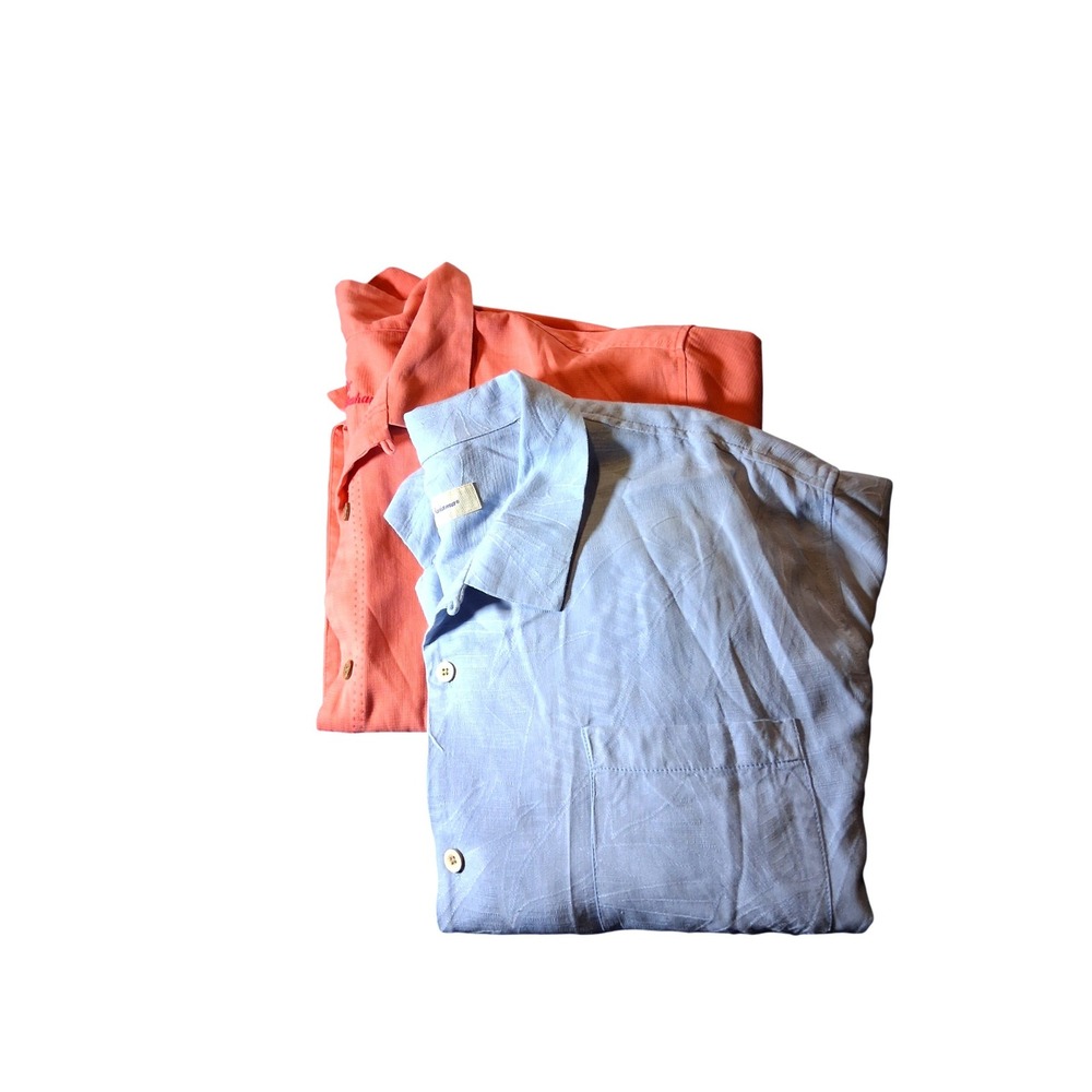Tommy Bahama Mens 3XL Silk Blend Tropical Button Down Shirt Bundle Blue Coral
